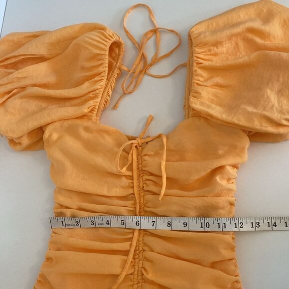 Guess Creamsicle Kiki Mini Ruched Dress Size 0 - Picture 11 of 14
